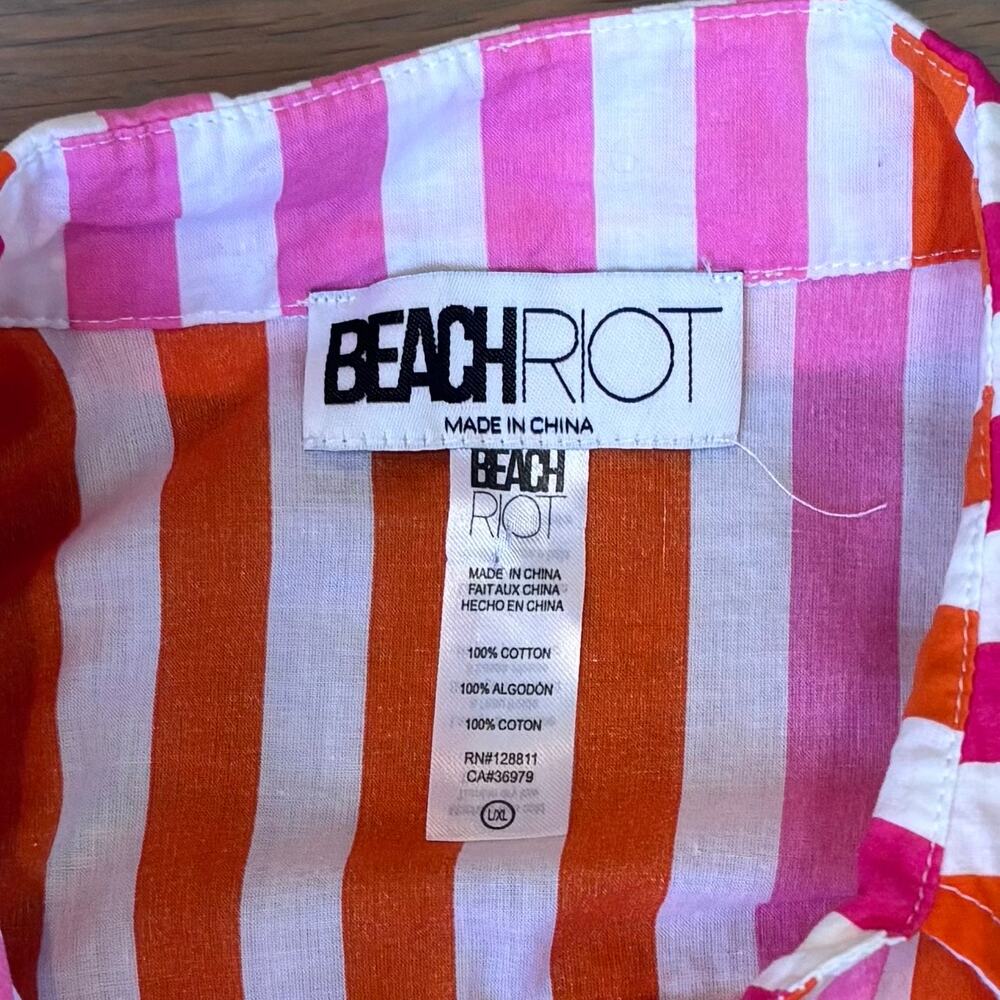 Beach Riot Alexa Button Down Top Swim Cover Sunset Stripe Womens Size L/XL - Picture 3 of 8